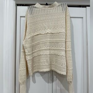 Zara Lace Knit Long Sleeve Top